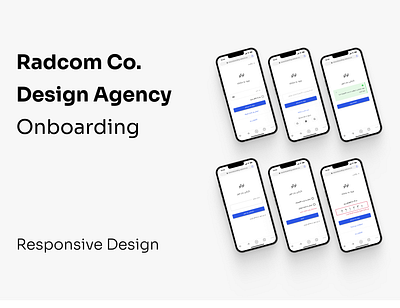 Radcom Co. Design Agency Onboarding Responsive Design mobile onboarding responsive ui