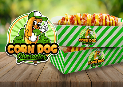 CORN DOG LOGO animation corn dog corn dog logo food food logo graphic design hot dog vector