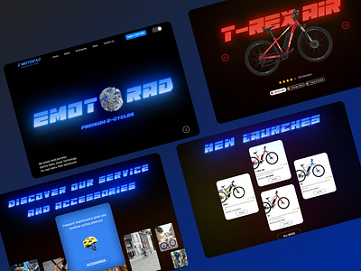 EMOTORAD: E-Bikes Website design animation bicyclewebsite bikewebsite cleandesign dribbbleshowcase ebikewebsite electricbike emotoraddesign innovativedesign interactivedesign productlandingpage productwebsite ui uiux uxinspiration vehicledesign webanimation webdesign webdesigninspiration