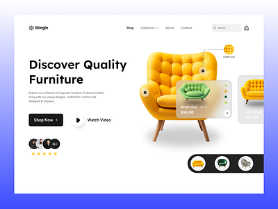 Furniture Landing Page Hero Section 🔥 furniture furniture web design mobile app problem solving prototyping ui ui design ui design trends uiux design user experience user interface design ux ux design ux research web design