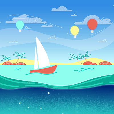 Summer Time animation boat animation branding character design design graphic design illustration logo logo design ocean sea sea animation summer summer animation ui ux vector wave animation