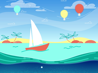 Summer Time animation boat animation branding character design design graphic design illustration logo logo design ocean sea sea animation summer summer animation ui ux vector wave animation