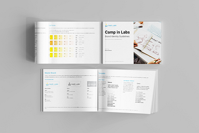 Camp in Labs Brand Book branding color palette logo typography