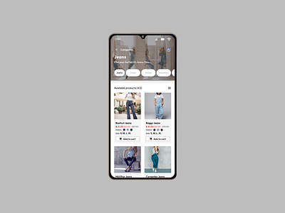 Daily UI Challenge # 15 - Category Cards android category cards category cards list daily challenge daily ui challenge daily ui challenge 15 desgn design figma figma design illustration iphone jeans ui ui design uiux