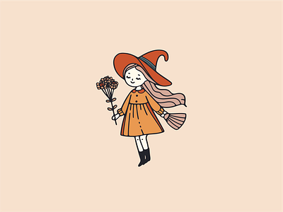 Autumn themed Witch autumn orange witch