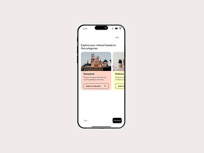 Daily UI Challenge # 19 - Carousel android carousel carousel ui daily challenge daily ui daily ui challenge 19 design disney disneyland figma figma design illustration iphone mobile design ordinary slider ui ui design uiux