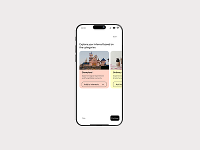 Daily UI Challenge # 19 - Carousel android carousel carousel ui daily challenge daily ui daily ui challenge 19 design disney disneyland figma figma design illustration iphone mobile design ordinary slider ui ui design uiux