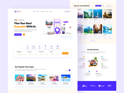 Travel Agency Website Landing Page Design agency website branding design landing page design product landing page tarvel agent tour tourist website travel travel agency landing page travel agency website travel landing page travel tour travel web ui travel website ui ux design vocation web design website design