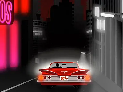 Sin City 2d animation after effects endless looped animation motion design motion graphics sin city