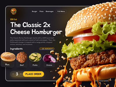 🍔 Online Food Store Website burger delivery design designerzafor fancy figma design food food website home delivery illustration menu place order resturant shopping ui ui design user interface web ui website website design