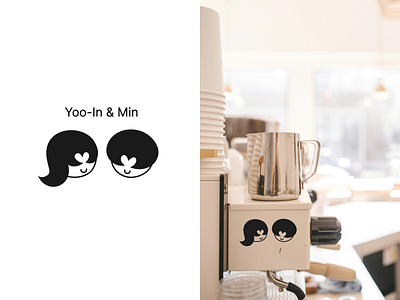 Yoo-In & Min Logo brand identity branding coffeeshop coffeshop logo cute cute logo design graphic design identity illustration korean korean logo logo lovers vector то