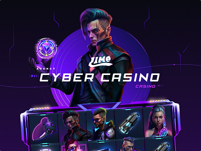 Cyber Casino 2d arts casino cyber casino cyber punk digital art gambling game art game design game interface game slot graphic design igaming in game inter lime agency slot slots ui ux