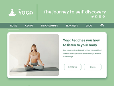 Air Yoga 3d branding graphic design logo ui website