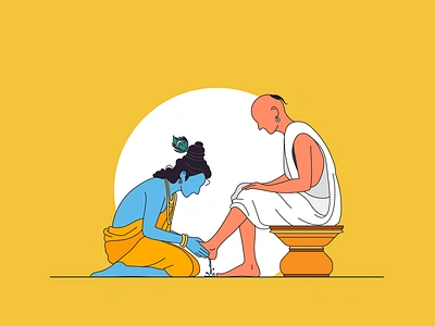 Timeless Friendship characterdesign design flat illustration friendship graphic design illustration indianculture indianmythology krishna loveandrespect mahabharata minimalistart mythology poster sudama vector