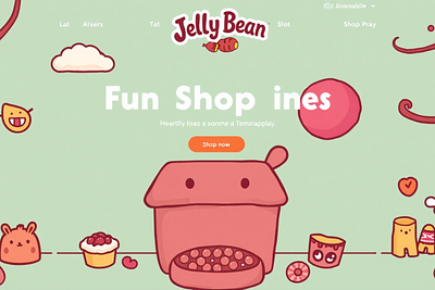 JellyBean: Fun Shopify Theme branding design graphic design illustration logo vector