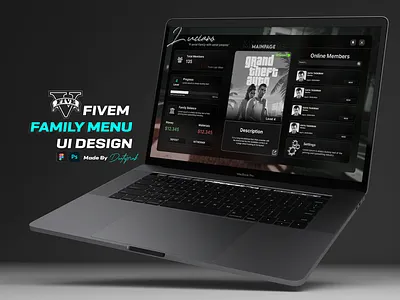 Family Menu Design for GTA V FiveM branding design figma grand theft auto graphic design gta illustration logo roleplay ui
