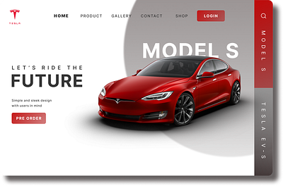 Landing Page Tesla 3d animation branding graphic design logo ui