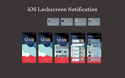 iOS lockscreen notification 3d animation branding graphic design logo motion graphics ui