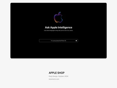 Apple Shop Intelligence ai apple apple intelligence branding digital design generative ai generative ui generative ux ui web design