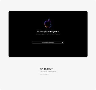 Apple Shop Intelligence ai apple apple intelligence branding digital design generative ai generative ui generative ux ui web design