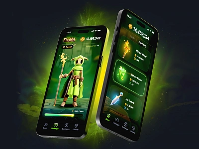 KingWin Mobile App 3d 3danimation 3dmodeling animation app blender crypto cryptogame design figma gamedesign graphic design illustration ios mobileapp ui ux visualisation webdesign zbrush