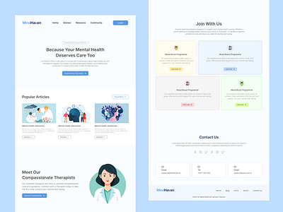 Mental Health Support Platform UI Design consulting design desktop ui doctor education health healthcare hospital mental health service ui uidesign web web ui website website ui