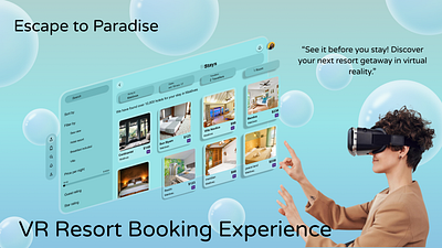 "Resort Hub: Revolutionizing Resort Booking with VR Technology" figma graphic design photoshop ui uiux userinterface virtualreality vr