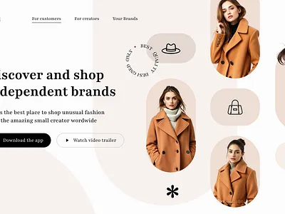 Landing Page For A Fashion App landingpage ui uidesign website