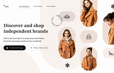 Landing Page For A Fashion App landingpage ui uidesign website