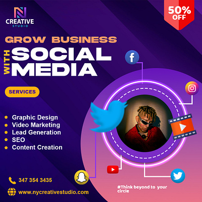 Transform Your Business with Social Media! branding brochures business design graphic design illustration logo social media typography ui ux vector