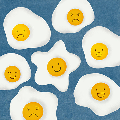 Eggspress Yourself digital artwork eggs feelings illustration pattern