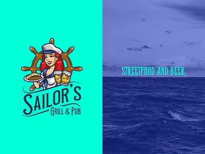 Sailor's Grill and Pub logo branding illustration logo logodesign