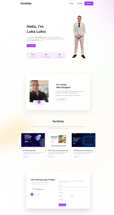 My Portfolio Design :) design figma portfolio web design web developer