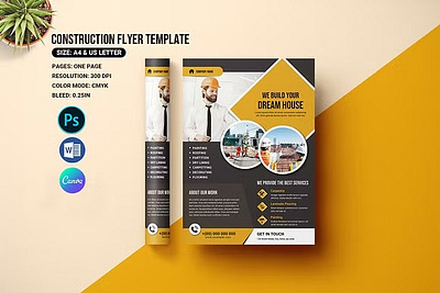 Construction Company Flyer building canva construction construction ad construction blueprint construction business construction company construction company flyer construction flyer construction proposal electrical engineering house building interior design ms word multipurpose photoshop template plumbing real estate company render