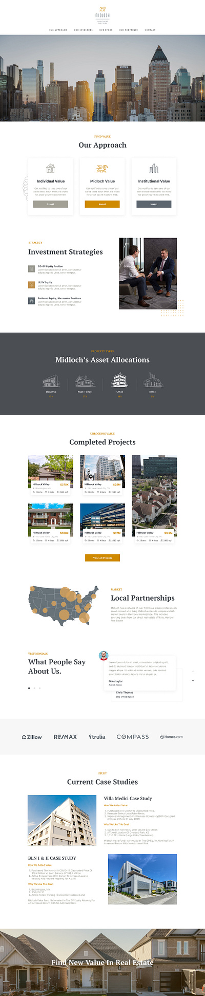 Midloch Investor figma investor real estate web design