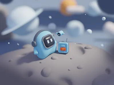 Robo 3d character color concept drawing illustration