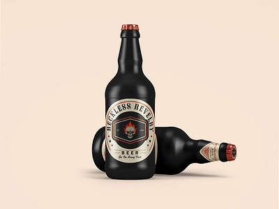 Product Packaging Design - RECKLESS REVELRY beer packaging brand mark brand packaging branding emblem identity identity design packaging design product packaging skull skull beer skull brand