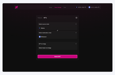 NFT Bridge Interface design figma ui ux web design web3