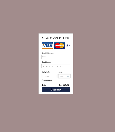 Credit Card checkout page dailyui