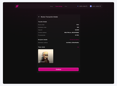 Bridge Transaction Review Interface bridge figma nft ui ux web design web3
