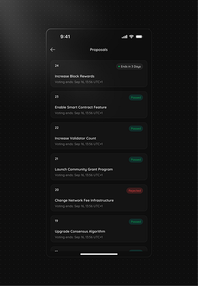 DAO Proposals Interface design figma mobile ui ux web3