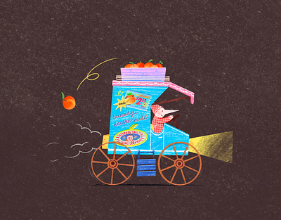 Tweety Heather Mart Delivery Service apricot art artwork carriage delivery design drive illust illustration ipad light mall peachtober24wheel photoshop tweetyheather vehicle wheel