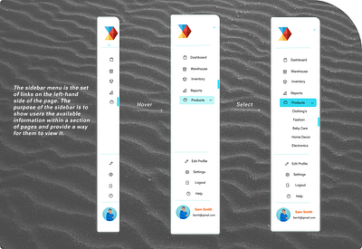 Side Navigation Menu menu scroll bar side bar side navigation menu