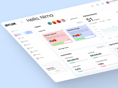 Project Management Dashboard - UI/UX Design admin admin panel branding chart clean clean design dailyui dashboard dashboard design design figma freelance freelancer graphic design management project ui ui design uiux uiux design