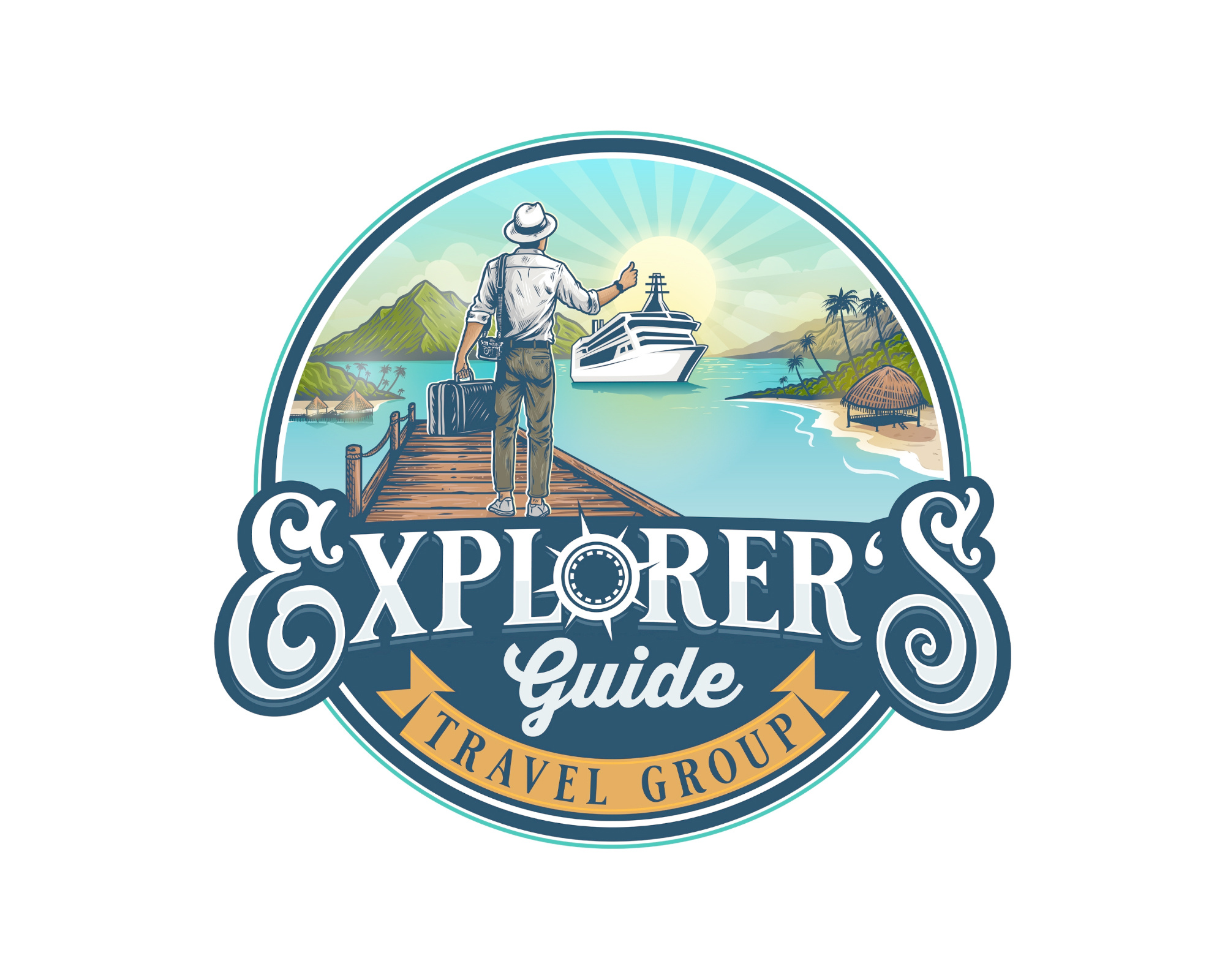 Explorer Guide Travel logo branddesigner custom logo design design logo gfxsbstudio graphics design logo logo creator logo maker mascotlogo retrologo travel logo versatile