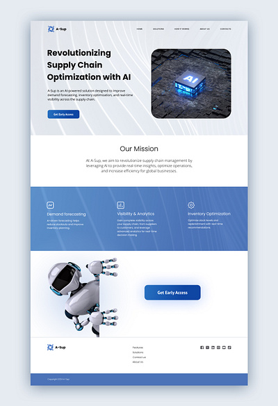 Landing Page design for A-Sup AI company ai app design landing ui uidesign ux uxdesign webapp webdesign webpage