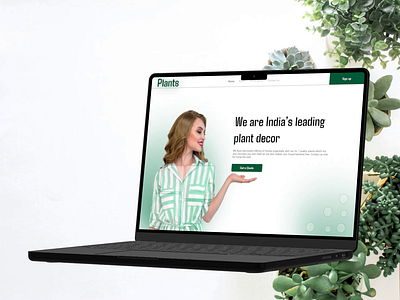 Plant's Landing Page branding graphic design home page landing logo macbook nature page ui ux