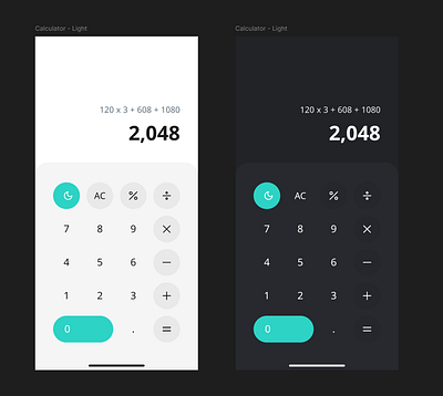 The Ultimate Calculator UI - Light & Dark Mode! app branding design graphic design illustration logo typography ui ux vector