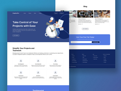 Project Management Landing page branding design graphic design landing page logo ui ui design ux ux des vector website website design