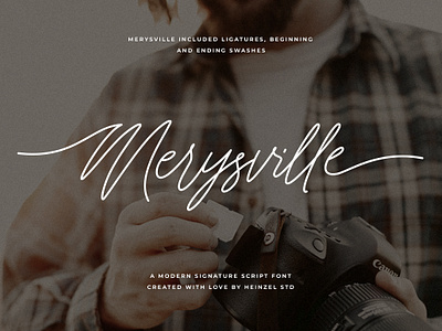 Merysville by Heinzel Std branding canva commercial use cricut cursive font cursive handwriting digital font display font graphic design handwriting handwritten logo magazine monoline font procreate font script font signature font social media post ui design wedding font